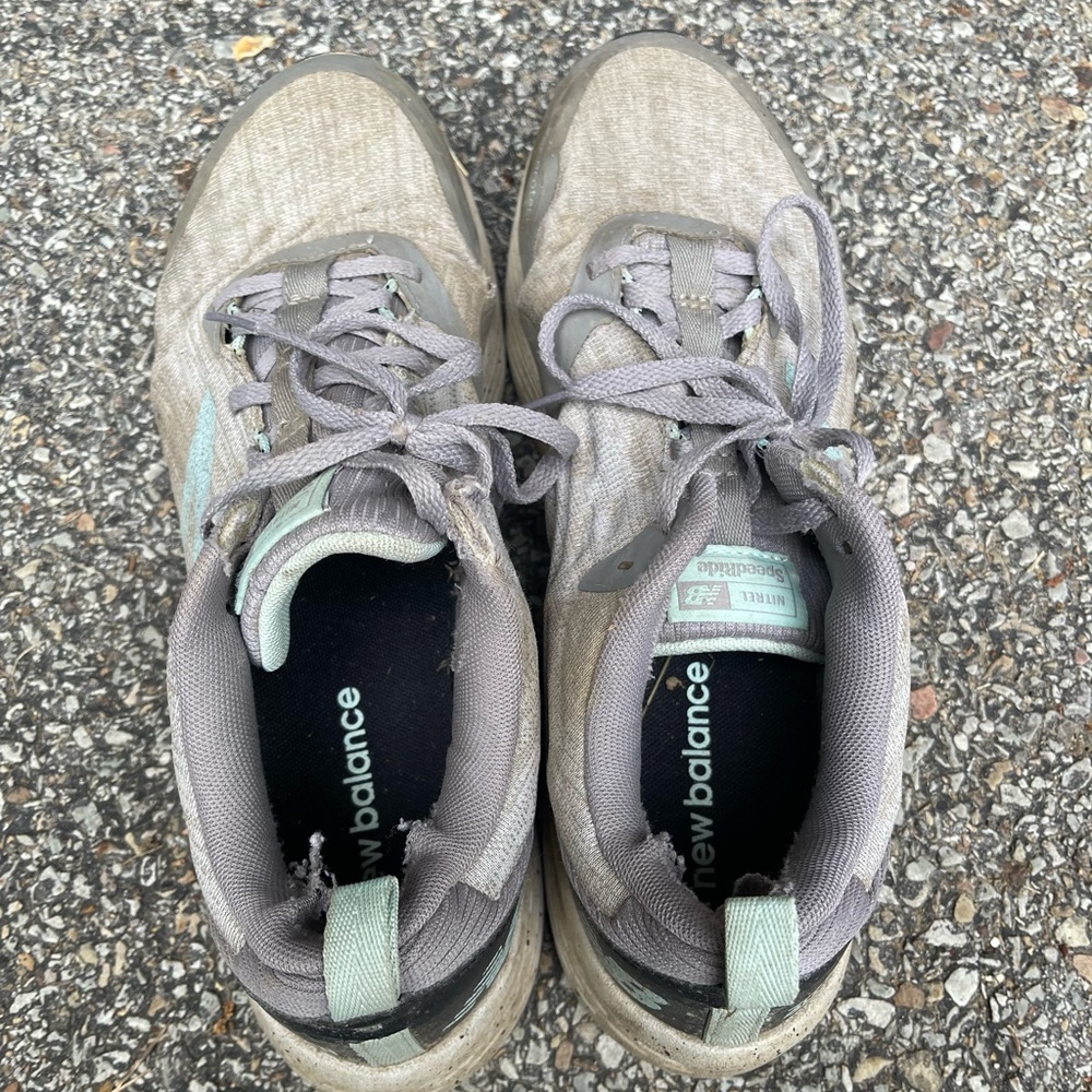 Well worn women’s sneakers
